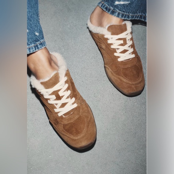 Zara Shoes - ZARA SPLIT LEATHER SNEAKERS MULE LIKE MIUMIU DUPE